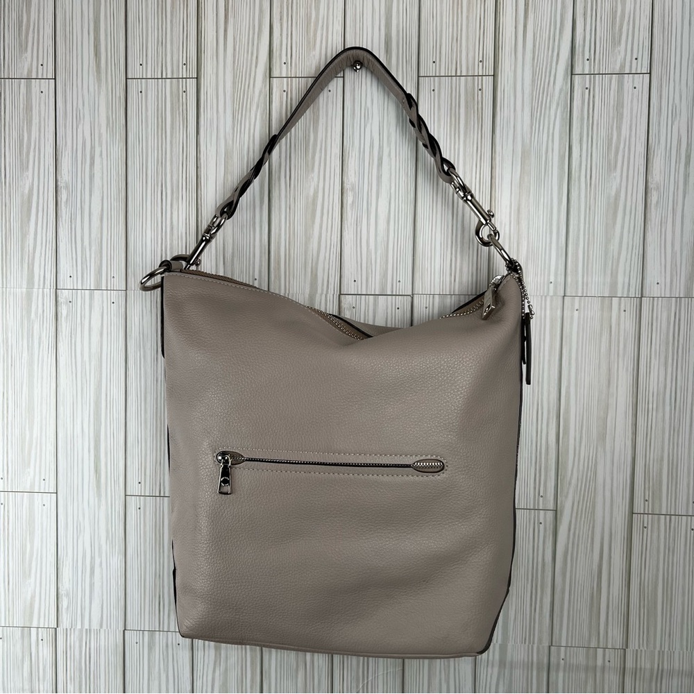 Coach Abby‎ Duffle Chalk Soft Pebbled Leather Shoulder Bag F31507 - Picture 2 of 9
